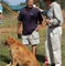 People A man and dog at the dog park